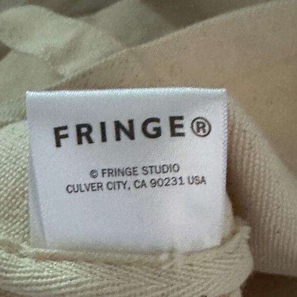 Fringe small canvas tote bag with gold North Star design NWOT - Picture 4 of 12